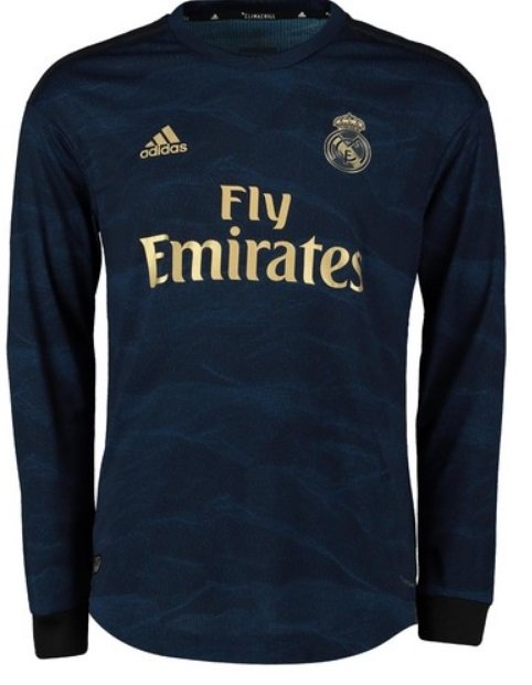 Camisa oficial Adidas Real Madrid 2019 2020 II jogador manga comprida